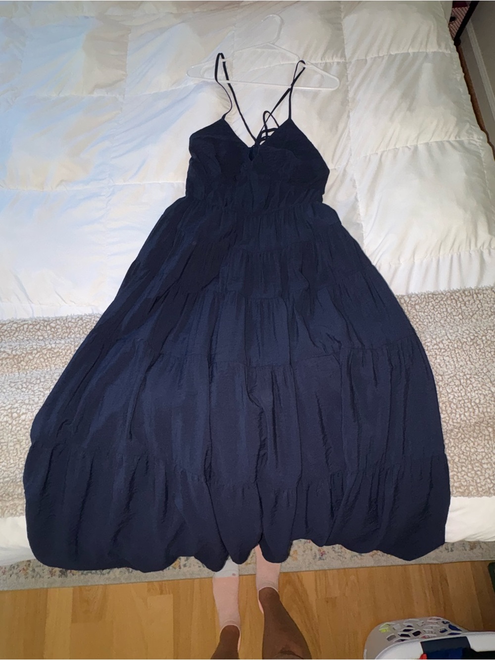 Abercrombie & Fitch Navy Blue Tiered Maxi Dress